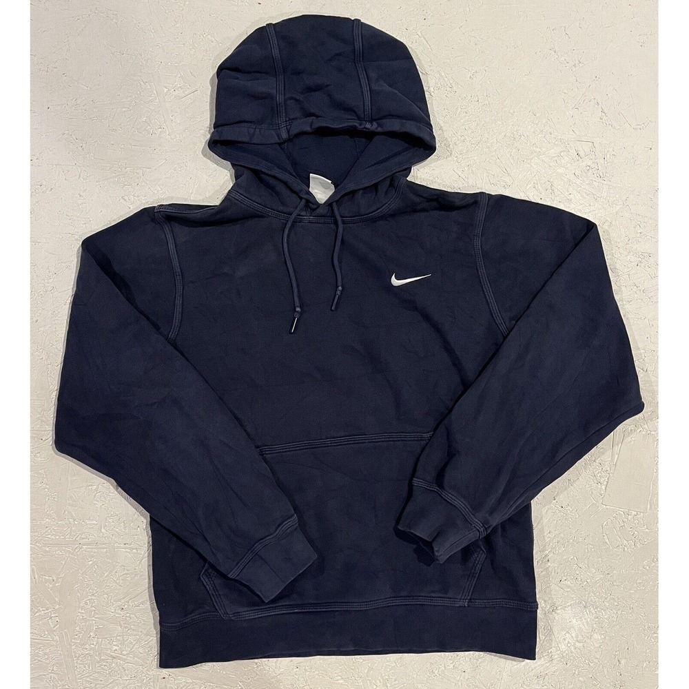 Nike Club Sportswear Fleece Pullover Hoodie Blue Men's‎ Small Embroidered Logo